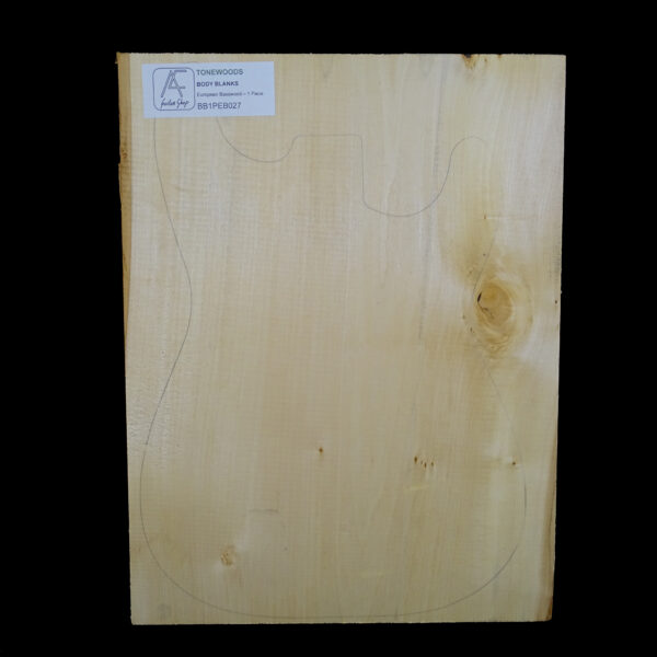 AC European Basswood Body Blank - 1 Piece - BB1PEB027